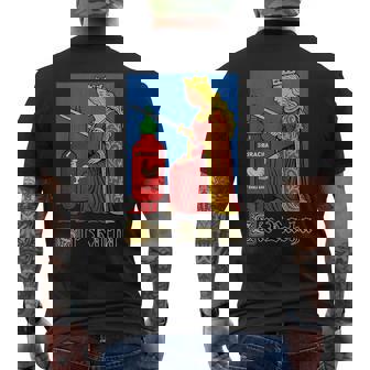 Sir Racha Pun For Foodies Spicy Sauce Lovers Meme Men's T-shirt Back Print | Seseable CA