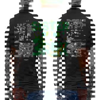 Sister Of The Three Rex Birthday Dinosaur Family Matching Men's Back Print T-Shirt | Mazezy