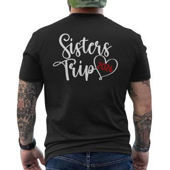 Sisters Trip 2026 Heart Vacation Travel Sisters Night Out Men's T-shirt Back Print - Thegiftio
