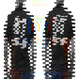 Six Seven 6 7 Meme Techno Rave EDM 6 7 Hands Holiday Tank Top Men's Back Print T-Shirt | Mazezy