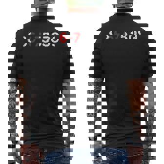 Six Seven 6-7 Meme Vintage 80's Music 867-5309 Men's Back Print T-Shirt | Mazezy