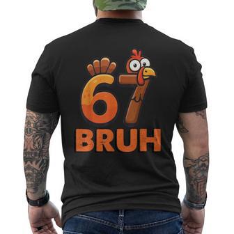 Six Seven 67 Thanksgiving Meme Thankful Turkey Men's T-shirt Back Print - Thegiftio UK