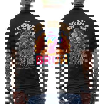 Six Seven Bruh Cute Turkey 67 Meme Gobble Thanksgiving 6 7 Men's T-shirt Back Print - Monsterry