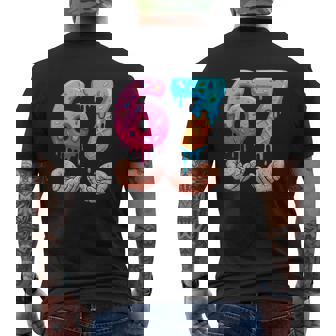 Six Seven Ice Cream Drip Kids Youth 67 Hands Meme 6 7 Men's Back Print T-Shirt | Mazezy