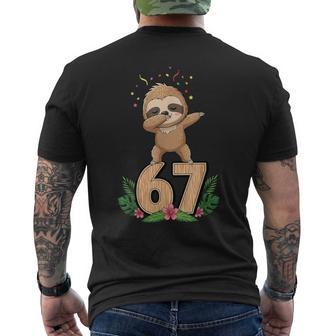 Sixeven Meme Dabbing Baby Faultier 67 Lustiges Gen Z Alpha T-Shirt mit Rückendruck - Seseable