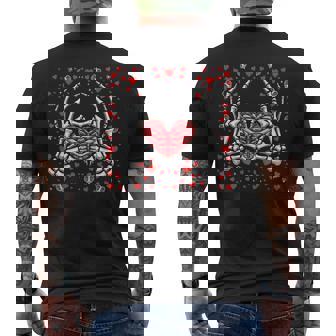 Skeleton Hand Heart Valentines Day Bones Love Men's Back Print T-Shirt | Mazezy