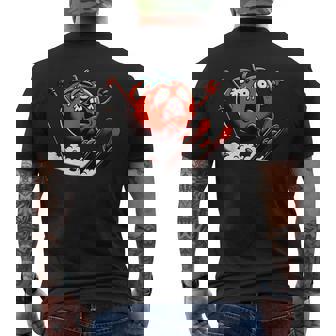 Ski Tomato Panic Snow Mountain Ride Men's Back Print T-Shirt | Mazezy