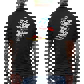 Skiing Puppy Dog With Sunglasses Winter Vibes Men's Back Print T-Shirt | Mazezy