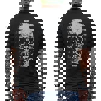 Skull Gothic Punk Rock Fall Distressed Retro Halloween Tank Top Men's Back Print T-Shirt | Mazezy