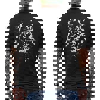 Skull With Ok Pattern Graphic Men's T-shirt Back Print | Mazezy