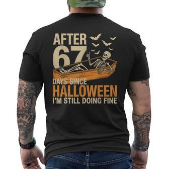 Skull Skeleton In The Coffin Meme Slang 67 Retro Squad Men's T-shirt Back Print - Thegiftio UK