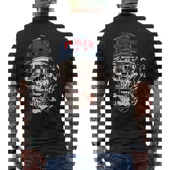 Skull Texas Hold Em Player Poker Men's Back Print T-Shirt | Mazezy