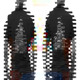 Skulls Christmas Tree Graphic Men's Back Print T-Shirt | Mazezy