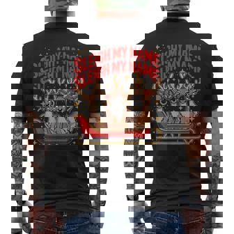 Sleigh My Name Reindeer 90s Hip Hop R&B Christmas Xmas Men's Back Print T-Shirt | Mazezy