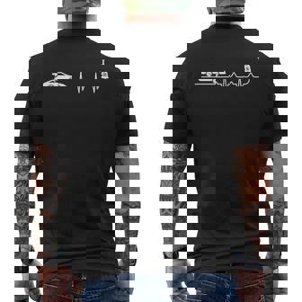 Slot Car Racing Heartbeat RC Cars Men's Back Print T-Shirt | Mazezy