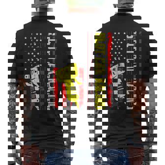 Slot Car Racing US Flag RC Cars Men's Back Print T-Shirt | Mazezy