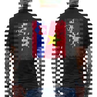 Slovakia Vietnam Half Flag Slovakian Vietnamese History Men's Back Print T-Shirt | Mazezy