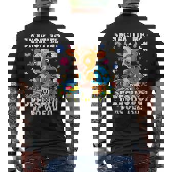 Snack Time For Preschool Moo Yeah Cow Kids Fun Men's Back Print T-Shirt | Mazezy