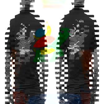 Snail Rides On The Back Of Turtle Comicstyle Snails Slug Tank Top Men's Back Print T-Shirt | Mazezy