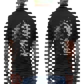 Sneaky フレンチブルドッグ ドッグ ドッグ フレンチ ポッキング ヘッド フェイス 長袖tシャツ メンズTシャツ バックプリント - Kawaiitshirt