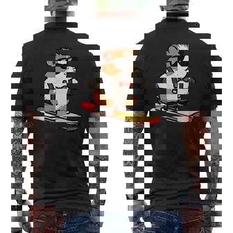 Snowboarding Hamster Cool Guinea Pig Shades Men's Back Print T-Shirt | Mazezy