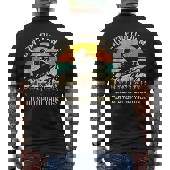 Snowmobile Don't Follow Me I Do Stupid Things Adventure Tank Top Men's Back Print T-Shirt | Mazezy