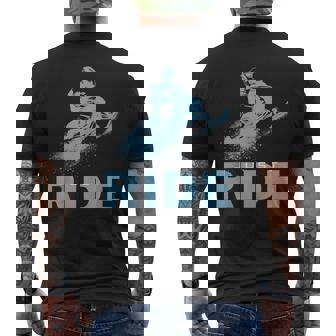 Snowmobile Sled Just Ride Blue Winter Adventure Fun Tank Top Men's Back Print T-Shirt | Mazezy