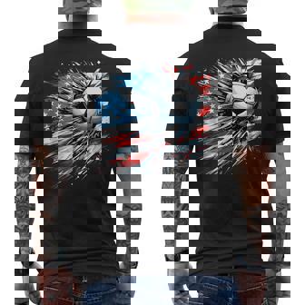 Soccer Ball 4th Of July Boys American Flag Patriotic Tank Top Men's Back Print T-Shirt | Mazezy