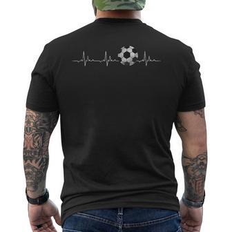 Soccer Ball Heartbeat Men's T-shirt Back Print - Thegiftio UK