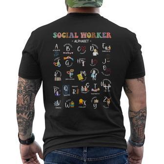 Social Worker Alphabet Abcs Social Work Month Men's T-shirt Back Print - Thegiftio UK