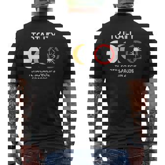 Solar Eclipse Spain 2026 Tee Total Eclipse Astronomy Sun Men's Back Print T-Shirt | Mazezy
