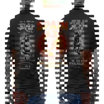 Solar Eclipse Spain 2026 Total Eclipse Bull 12th August 2026 Men's Back Print T-Shirt | Mazezy