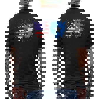 Somalia & USA Together Half American Half Somalian Men's Back Print T-Shirt | Mazezy