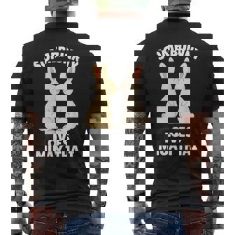 Somebunny Loves Muay Thai Cute Easter Bunny Nak Muay Men's Back Print T-Shirt | Mazezy