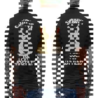 Somebunny Loves Storytelling Cute Easter Bunny Storyteller Tank Top Men's Back Print T-Shirt | Mazezy