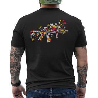 Sommer Ar15 Blumen Waffe Für Dentrand Gamer Zockeribes T-Shirt mit Rückendruck - Geschenkecke