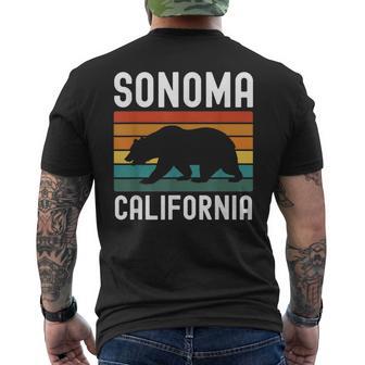 Sonoma California Bear Wine Country Tasting Valley Love Napa Men's Back Print T-Shirt | Mazezy