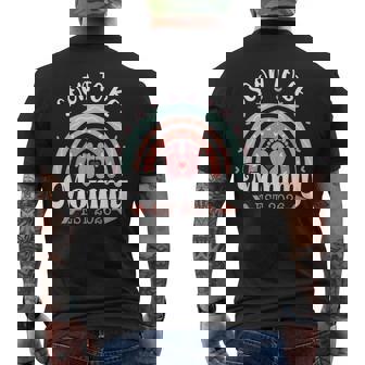 Soon To Be Mommy 2026 Rainbow Promoted To Mother Est 2026 Men's Back Print T-Shirt | Mazezy