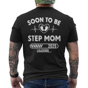 Soon To Be Step Mom Est 2026 New Mom Mother First Time Men's Back Print T-Shirt | Mazezy