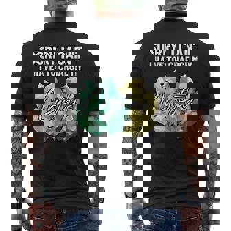 Sorry I Can't Have To Charge My Crystals Fun Earth Lover Men's Back Print T-Shirt | Mazezy