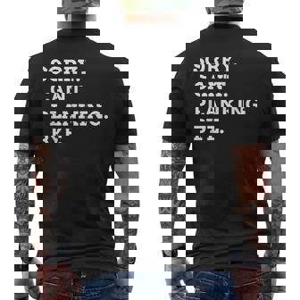 Sorry Can't Planking Bye Weightlifting Muscles Workout Men's Back Print T-Shirt | Mazezy