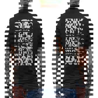 Sorry I Can't I Have Plans With My Boxer Dog Men's Back Print T-Shirt | Mazezy