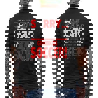 Sorry My Grandkids Have Soccer Men's Back Print T-Shirt | Mazezy