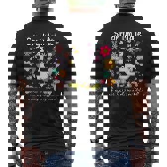 Sorry I'm Late I Was Busy Playing Pickleball Cute Goose Meme Men's Back Print T-Shirt | Mazezy