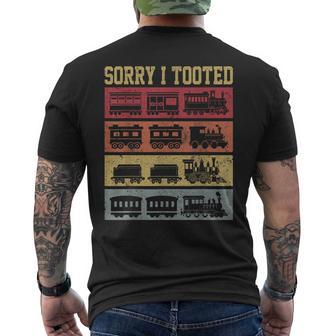 Sorry I Tooted Train Lovers Locomotive Retro Men's T-shirt Back Print - Thegiftio UK