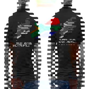 South Africa Map South African Flag Trip South African Roots Men's Back Print T-Shirt | Mazezy