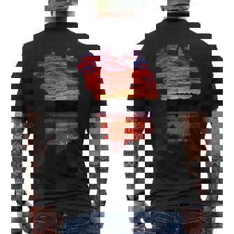 South Jetty Sunset Photo Men's Back Print T-Shirt | Mazezy