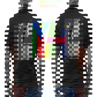 South Sudan Central African Republic Half Flag Men's Back Print T-Shirt | Mazezy