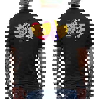 Spain Bosnia And Herzegovina Heart Flag Spanish Bosnian Men's Back Print T-Shirt | Mazezy