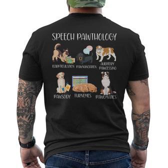 Speech Pathology Dogs Puns Speech Pawthology Slp Slpa Men's T-shirt Back Print | Seseable UK